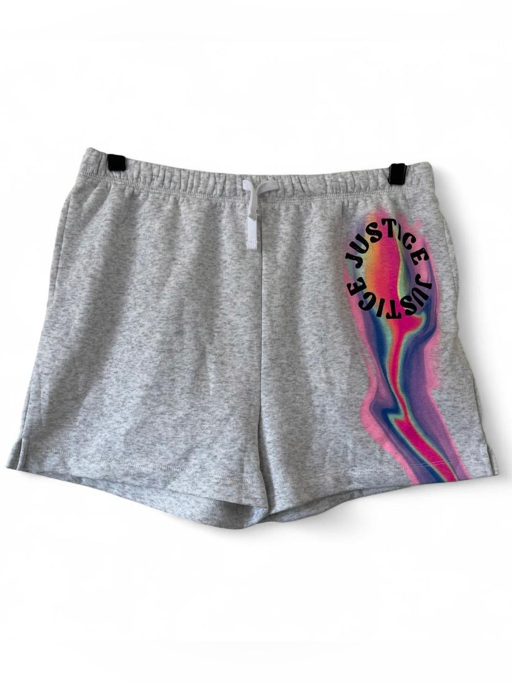 Girls XL Athletic Casual Gray French Terry Sweat Shorts Justice Plus 16/18 NWT